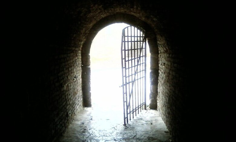Light through an open doorway, illustrative photograph